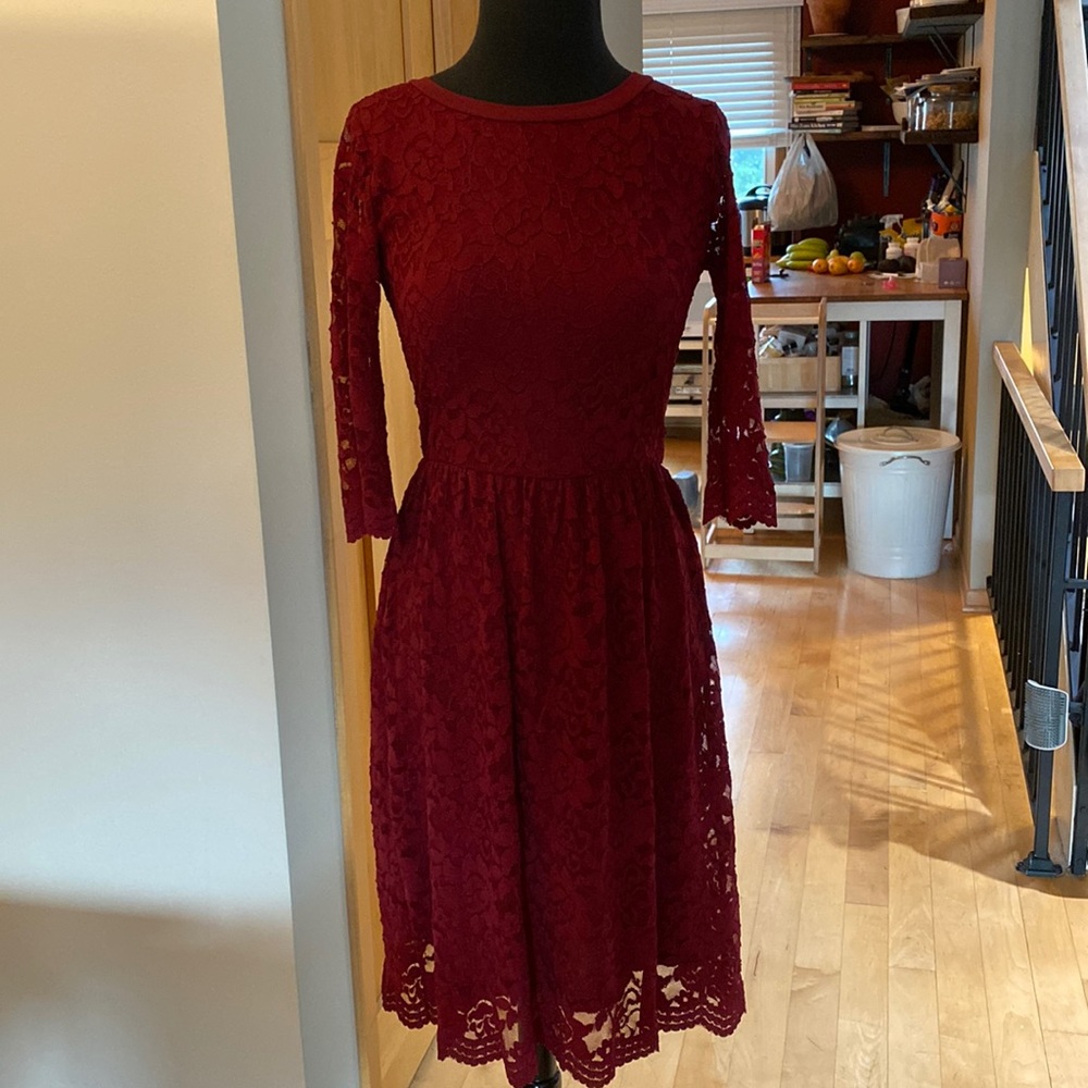 NWT lace burgundy dress